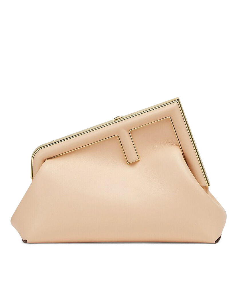 Fendi Small First Nappa Leather Shoulder Bag Beige